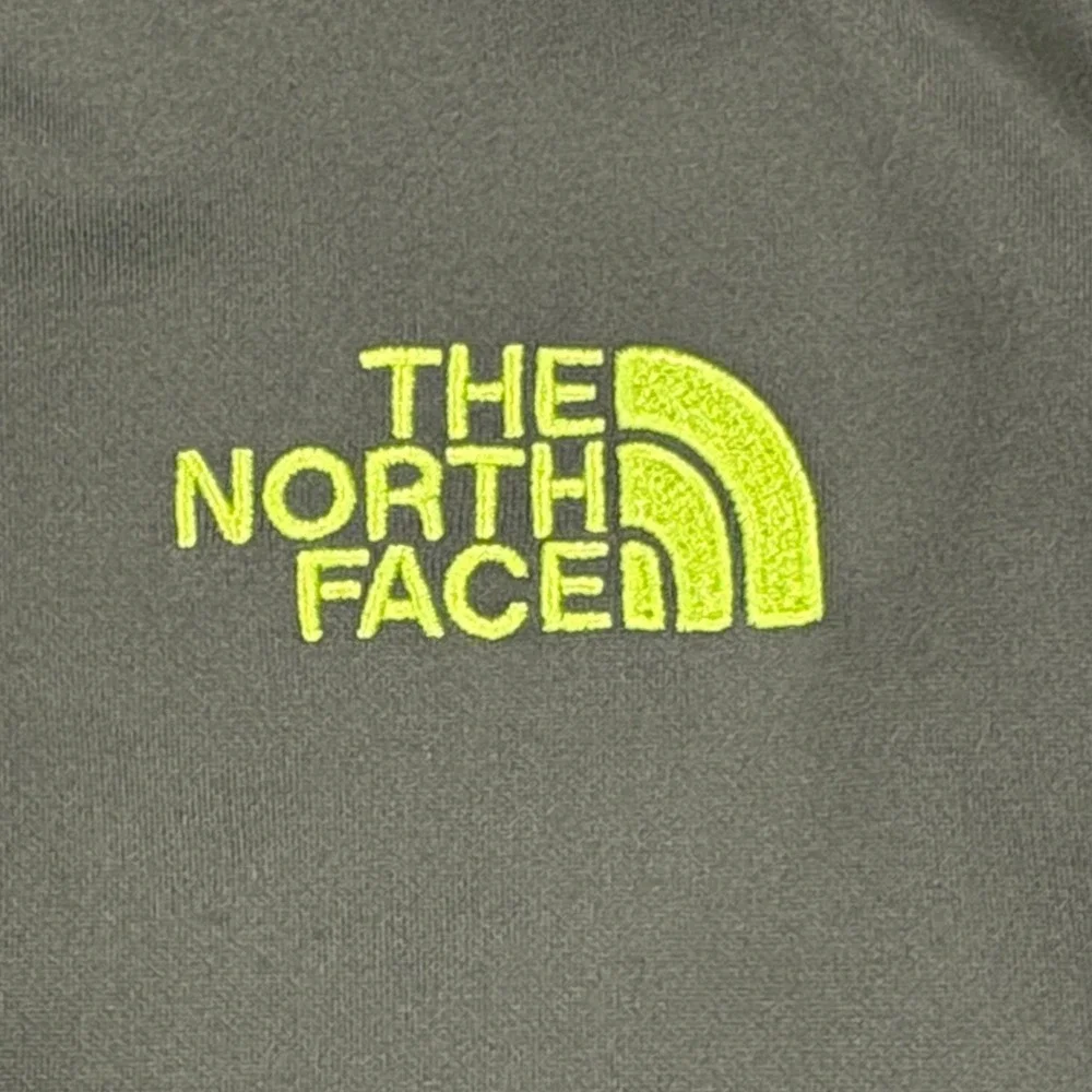 The North Face Fleece Hooded Jacket Mens XXL Green Black Softshell Full Zip